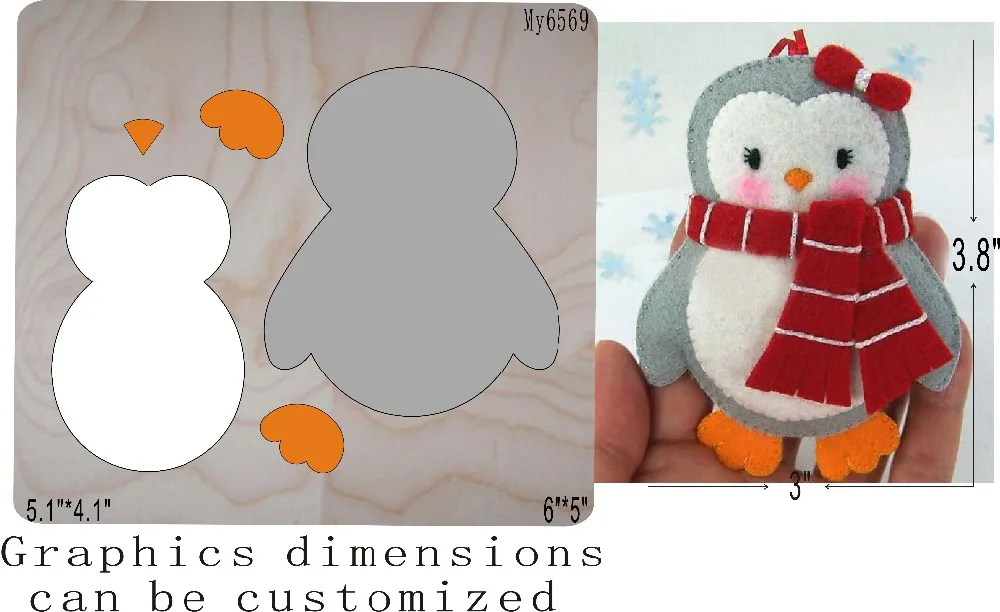 Christmas penguins die cut accessories wooden Regola Acciaio Die Misura MY | Дом и сад