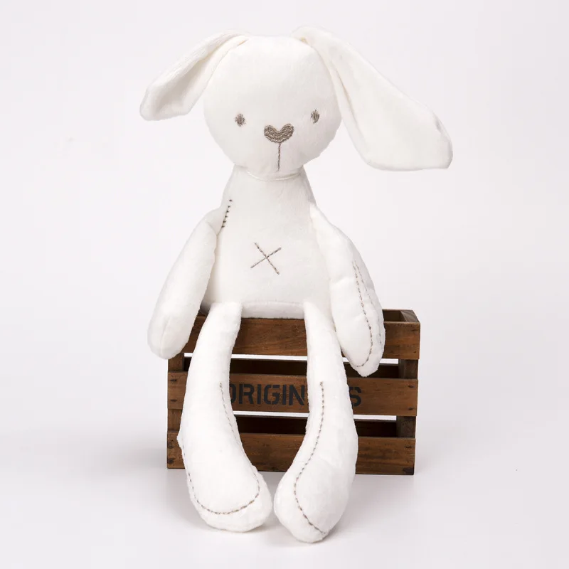 Милый кролик кукла детские мягкие плюшевые игрушки для детей Кролик спящий мате мягкие и плюшевые детские игрушки в виде животных для младенцев Новые поступления - Цвет: Белый