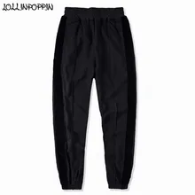 High Street мужские велюровые полосатые повседневные штаны для бега с эластичной талией в стиле хип-хоп черные бархатные полосатые Лоскутные Спортивные штаны