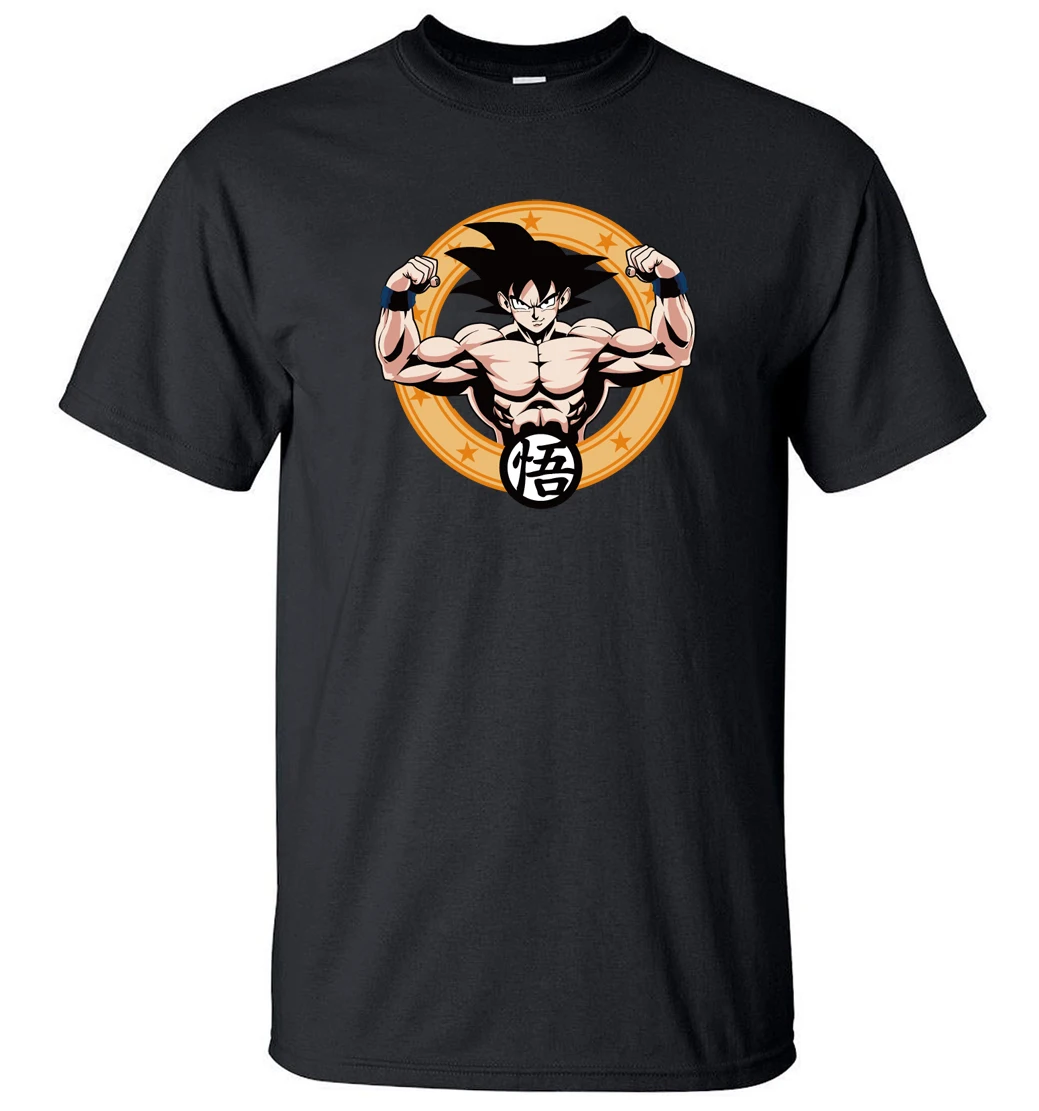 Japanese Anime Dragon Ball Z Goku Printed Men T Shirt 2018 Summer Hot Sale T-Shirts 100% Cotton Harajuku Style Camisetas Hombre | Мужская