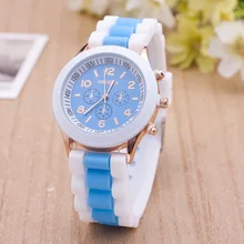 Geneva watches women Classic Jelly Silicone quartz Watch women mixed colors dress bracelet watch Relogio Feminino