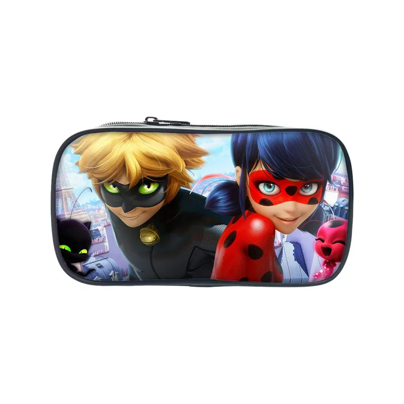 

2017 Cartoon Miraculous Ladybug Printing Coin Purse Casual School Pencil Bags For Students Study Case Make Up Bags Gift Birthday