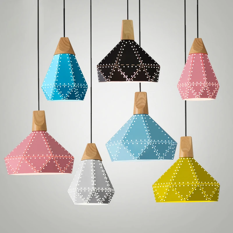 

Personality Single Head Restaurant Pendant Lights Clothing Shop Nordic Living Room Hallway Bar Modern Geometry Lamp