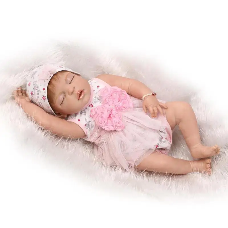 55 см NPK платье девушка Моделирование Reborn Baby Doll Дети Playmate силиконовые игрушки