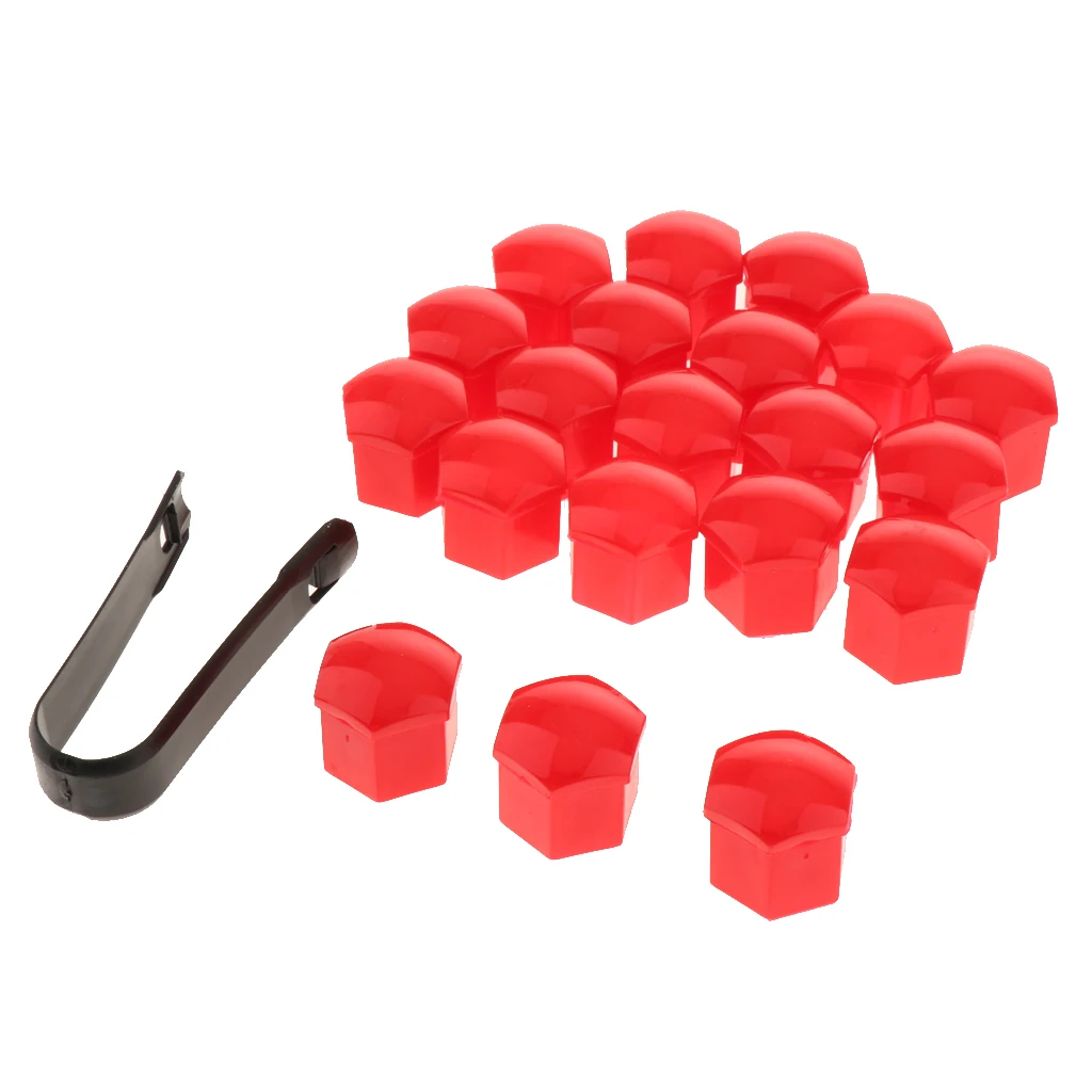 20 Pcs Plastic Hexagonal Socket Car Wheel Hub Screw Cover 19mm Waterproof Rustproof Wheel Lugs for Universal Vehicles