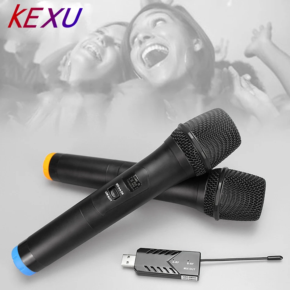 KEXU TP WIRELESS двухканальный USB беспроводной микрофон для караоке конференции Лекция