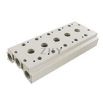 

Pneumatic Control 5 Stations Rectangle Ceramic Solenoid Valve Base 10mm Bore