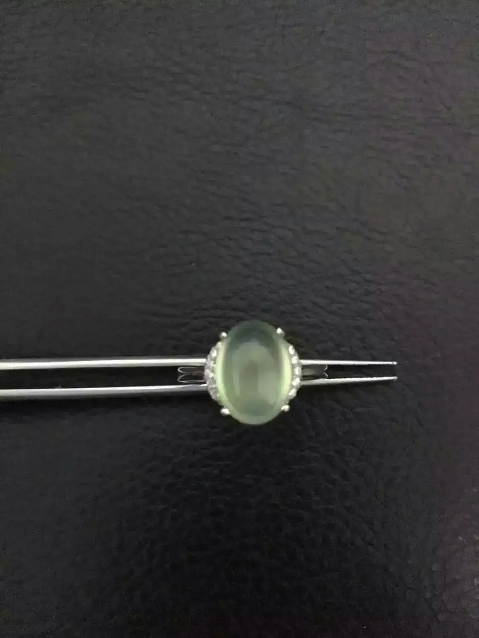 

Natural green prehnite gem ring Natural gemstone ring S925 sterling silver ring elegant trendy round women girl gift Jewelry