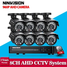 AHD 960P security camera system 8CH 1080P CCTV System HD SONY 2500TVL Bullet Outdoor Home Video Camera System Surveillance Kits