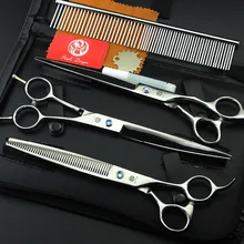 Профессиональный 8.0 дюймов Pet Ножницы Набор С Case JP440C сумка Собака Кошка Tesoura домашних животных Уход за лошадьми Резка Ножницы ножницы комплект 3 шт