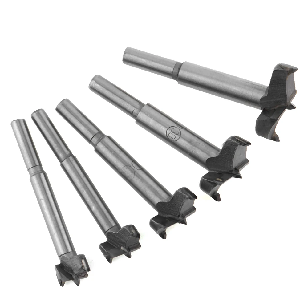 

5pcs 16-35mm Alloy Steel Perforator Punching Hole Drill Bit Set Power Tools with Round Shank and Sharp Blade for Woodworking
