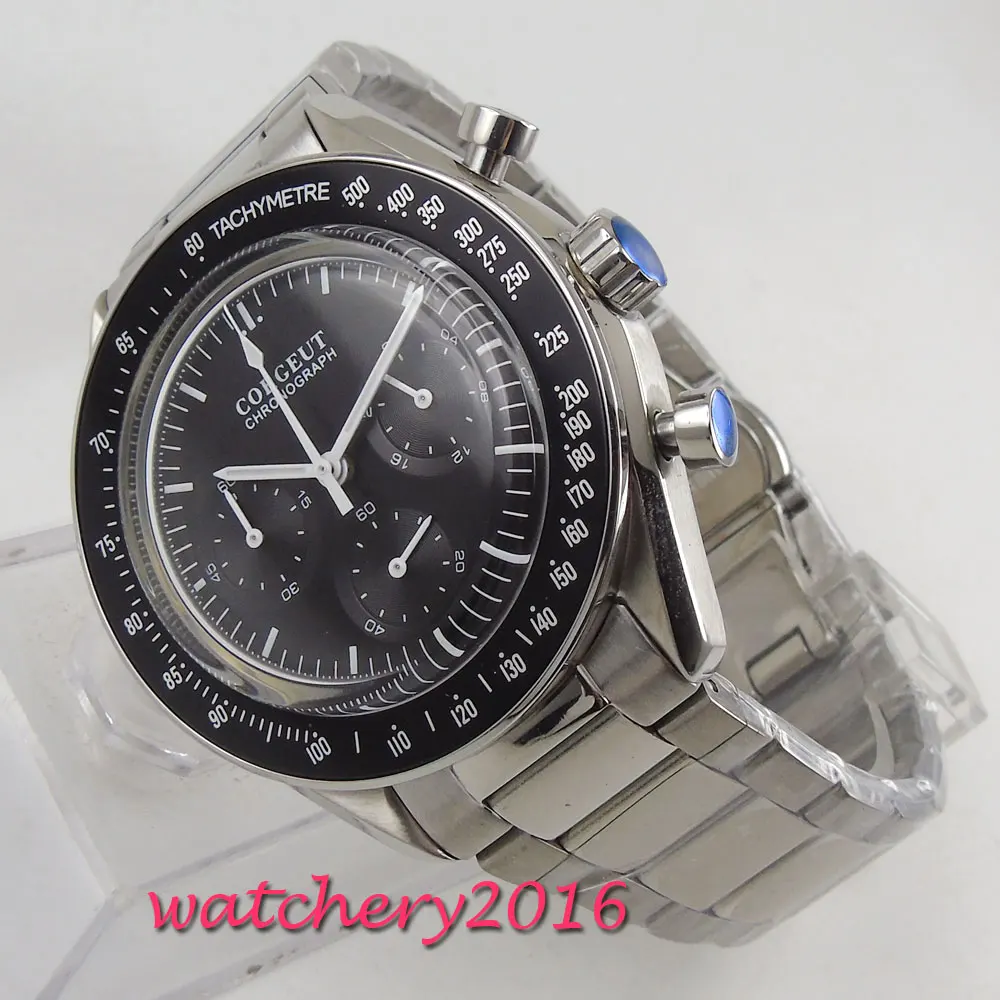 

2019 Corgeut Casual Quartz Watches Black Top Brand Luxury Military Solid Wrist Watch Man Clock Fashion Chronograph Wristwatch