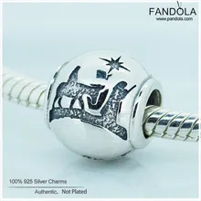 Стерлингового серебра 925 бесшумные ночные Подвески бусины для изготовления ювелирных изделий Подходит ручная работа браслеты Berloques kralen