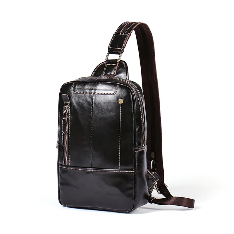 

Brand men's chest bag Genuine Leather shoulder bag Messenger Chest Bag Pack Casual Bag Waterproof Shoulder Strap Pack for women