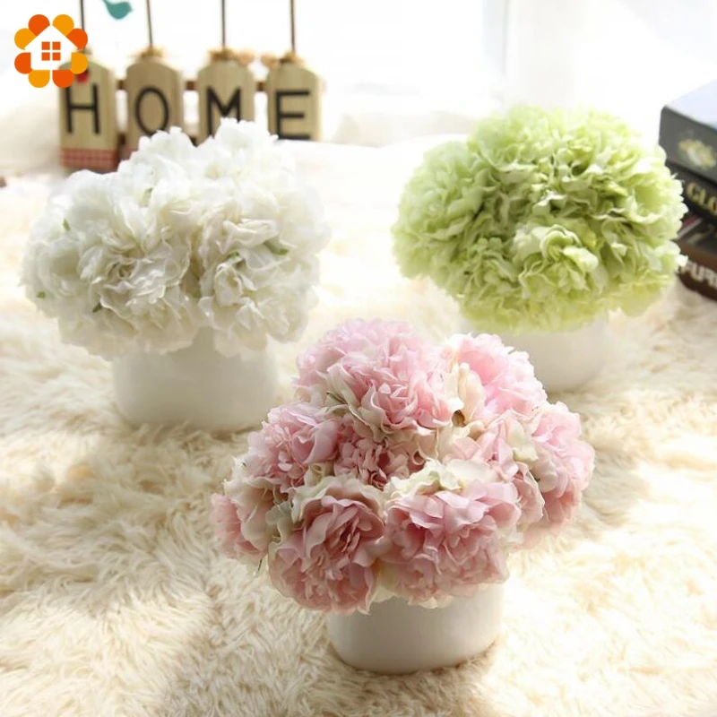 

5PCS/Bouquet Lovely Artificial Flowers Hydrangea Flower Bouquet Hydrangea Silk Flowers Wedding Favors Home/Wedding Decoration