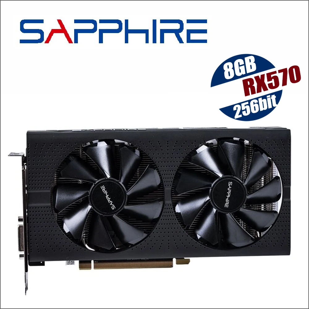 Видеокарты SAPPHIRE Radeon RX 570 8G 4GB RX570 256bit GDDR5 PCI Express 3 0 для настольных игр видеокарта не