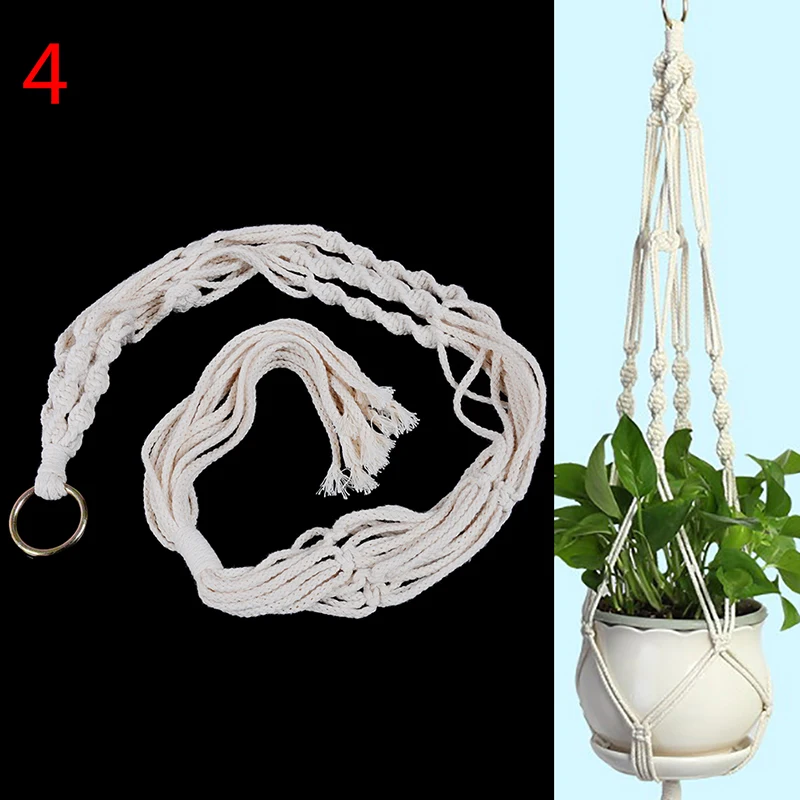 Джутовый веревочный Плетеный держатель горшка Подвеска для растений из макраме подвесная корзина для растений - Цвет: n4