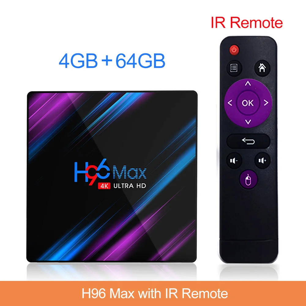 10 шт./лот H96 MAX tv Box Android 9,0 Rockchip RK3318 4 Гб 64 Гб 4 к H.265 Netflix Youtube 2G 16G телеприставка медиаплеер - Цвет: 4GB 64GB