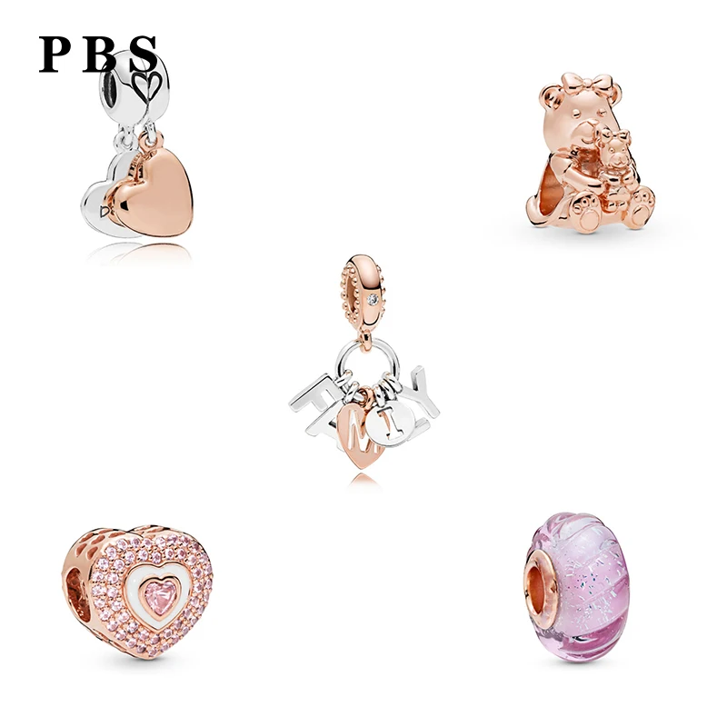 

PBS 100%925 Sterling Silver Original Copy High Quality 1:1 2019 New Type Of Bead Plated Rose Gold Logo Free Shipping