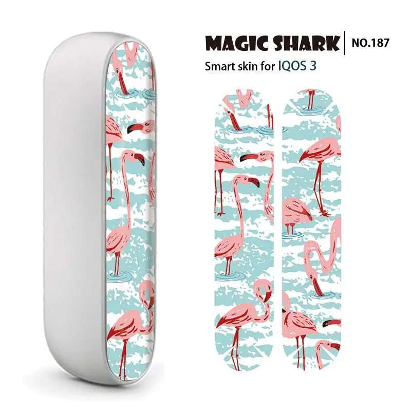 Чехол наклейка Magic Shark Army Flamingo Zebra Snake Super Heros для IQOS 3 пленка 0 182 197|Наклейки