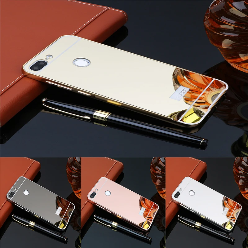 

Luxury Rose Gold Mirror Cases For Huawei Y7 Prime 2018 Y7 PRO Alumimum Metal Frame shell Back Cover for Huawei Honor 7C 5.99inch