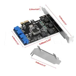 5 Гбит/с низкий кронштейн внутренние 2 порта 19Pin USB 3,0 карта PCI-e для PCI 20Pin Мужской адаптер портов удлинитель карты для рабочего стола