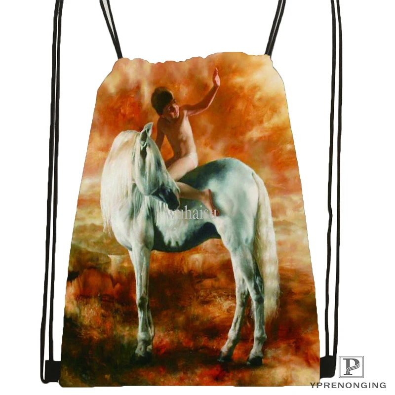 Custom Dark Horse Sunset Drawstring Backpack Bag Cute Daypack Kids Satchel Black Back 31x40cm 180531 04