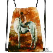 Custom Dark Horse Sunset Drawstring Backpack Bag Cute Daypack Kids Satchel Black Back 31x40cm 180531 04