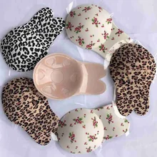 Леопардовые наклейки на грудь с заячьими ушками женский самоклеющийся бюстгалтер кроп силиконовые наклейки на соски женские невидимые бюстгальтеры без бретелек