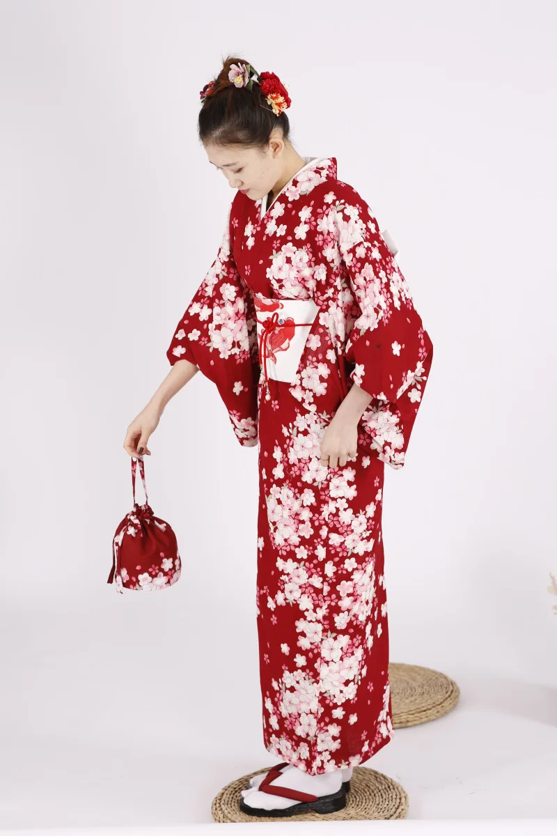 Сумка в японском стиле кимоно Yukata Haori для женщин и девочек с цветочным рисунком и завязками, карнавальный костюм, Традиционная японская