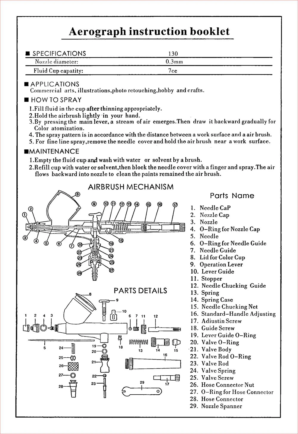 Dual-Action-Airbrush-Kit-0-3mm-Needle-Air-Brush-body-Paint-Spray-Gun-Car-Art-Brush (7)