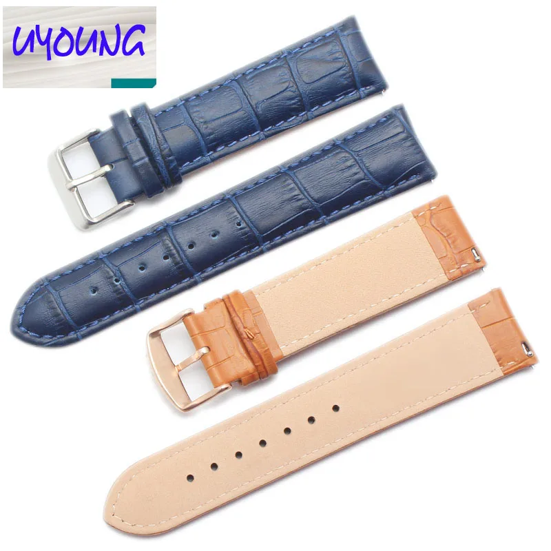 Uyoungwatch Fossil кожаный ремешок 22 мм темно коричневые кожаные часы с татуировкой crocs