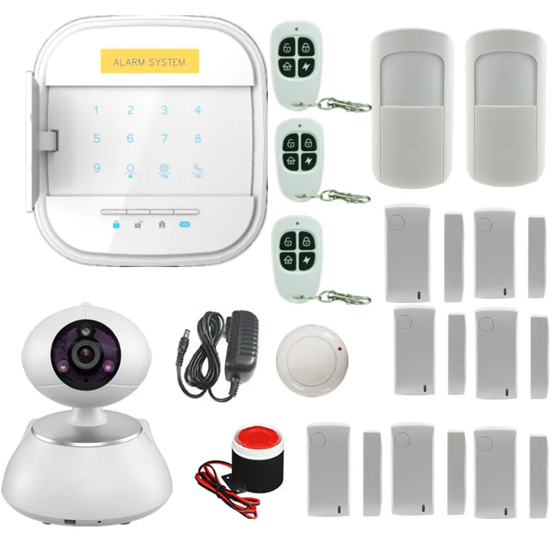 WiFi Alarm System Door gap sensor Internet GSM Alarm System Home Alarm Security wireless ip camera Smoke Detector Sensor