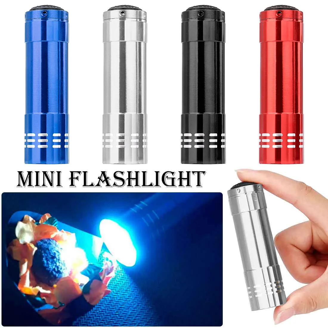 

Mini LED Flashlight 9 LED Small Hand Torch Flashlights For Outdoor Camping Light by 3 AAA Battery
