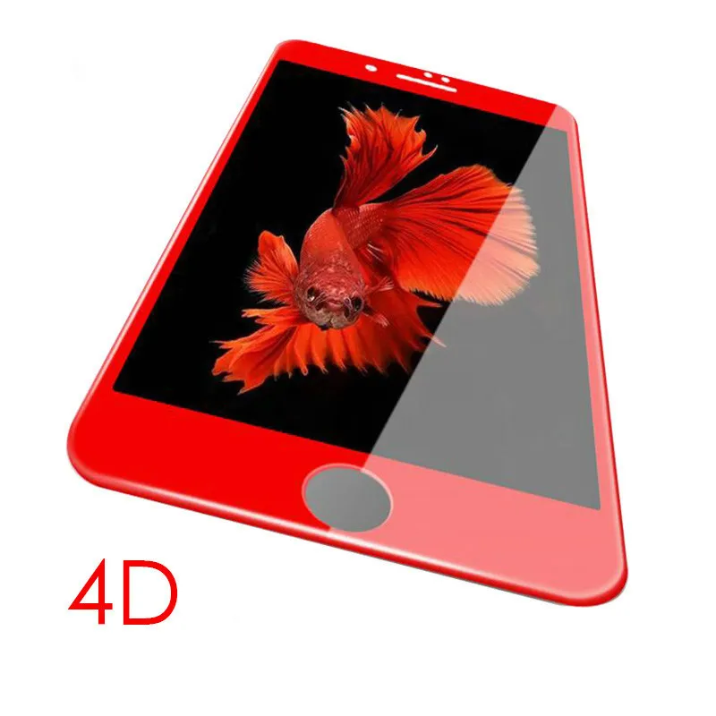 Красный 4D для iphone 6s plus 7 8x9 H Защитная пленка для экрана для iphone x 6s 7 8 Plus 4D Закаленное стекло пленка для iphone 6 7