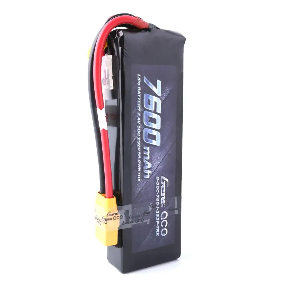 Gens ace 2S Lipo Аккумулятор 7,4 V 7600mAh RC автомобильный аккумулятор для Traxxas 50C с TRX вилкой батарея для RC TRXXAS REVO 1/10 1/8 автомобиля