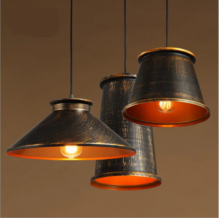 

vintage loft American country style iron led e27 pendant light for living room dining room AC 90-265V 1975