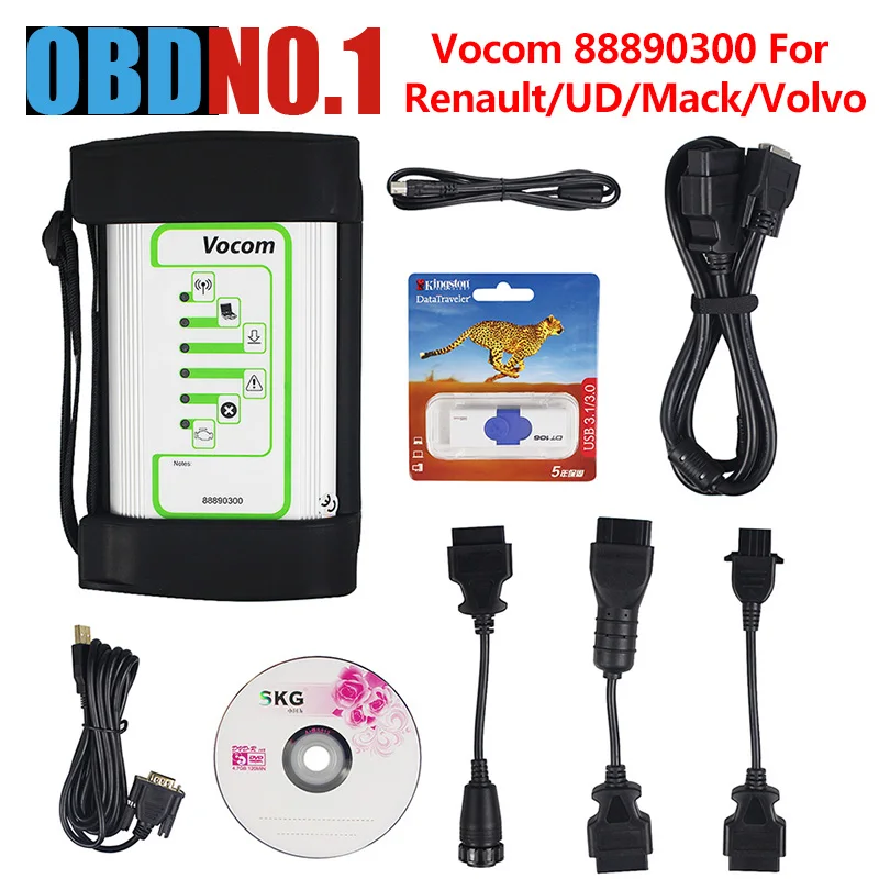 

Newest V2.5.87 For Volvo Vocom 88890300 Interface Truck Diagnostic Tool For Renault/UD/Mack Vocom 88890300 USB With PTT 2.03.2