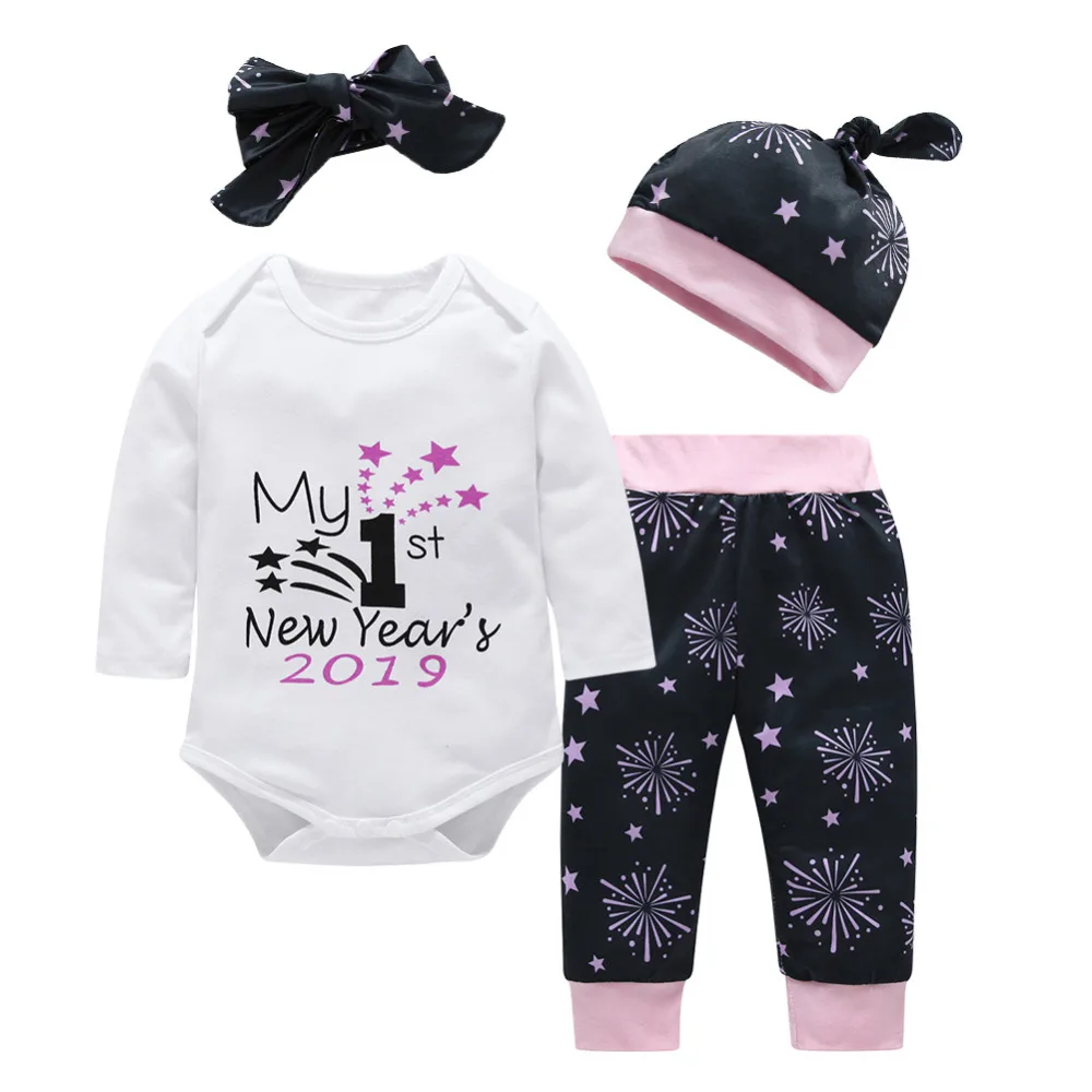Barboteuse combinaison tenues enfants bambin bébé filles garçons vêtements ensembles à manches longues lettre mon premier noël Halloween Custome tenue