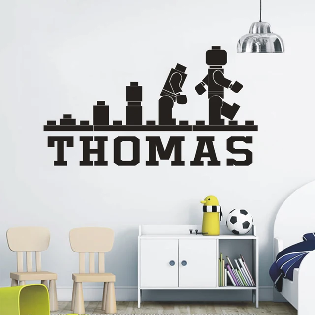 lego games fun wallpaper personalized name wall decals kids' bedroom