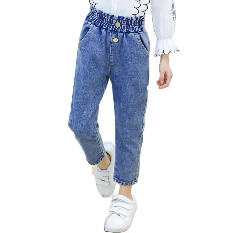 

2019 Spring Autum Children Jeans Pants Solid Kids Baby Jeans Casual Style Kids Denim Leggings For Girls Teenage Clothes N04