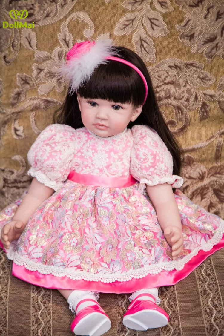 2" /60 см, Красочное платье, кукла для новорожденных, принцесса, девочка, кукла, мягкая виниловая силиконовая Реалистичная кукла для малышей, игрушки, Bebes Reborn