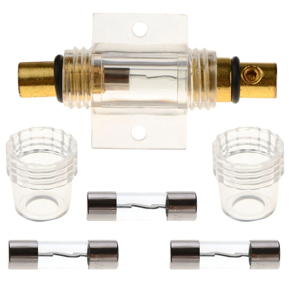 ESUPPORT 5 X 100A AGU Fuse 10X38mm Car Audio Power Safety Protect Glass Tube Gold Plated Radio Refit AMP Amplifier