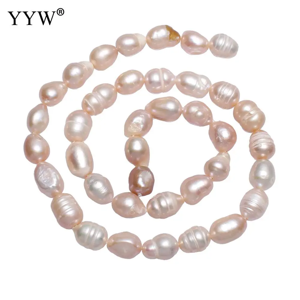 

6-7mm Pink Cultured Freshwater Pearl Baroque Natural Stone Beads for Bracelets Necklace DIY Jewelry Making Strand 15"