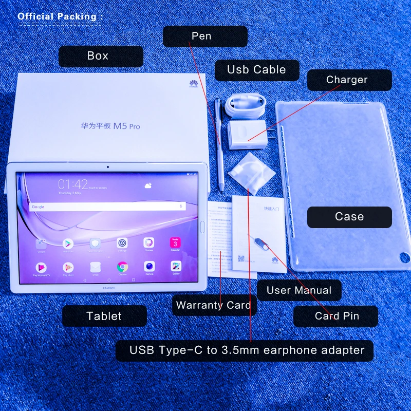 Оригинал Huawei Mediapad M5 Pro 10 8 дюймов 4G LTE телефонный звонок 4 Гб 64 ГБ Kirin 960