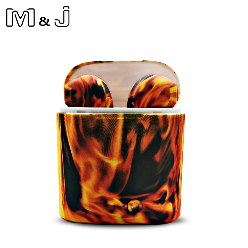 M&J i7s Tws camouflage Wireless Bluetooth Earphone Tws Bluetooth Earphone Stereo Headset Earbuds Charging box for iPhone Samsung