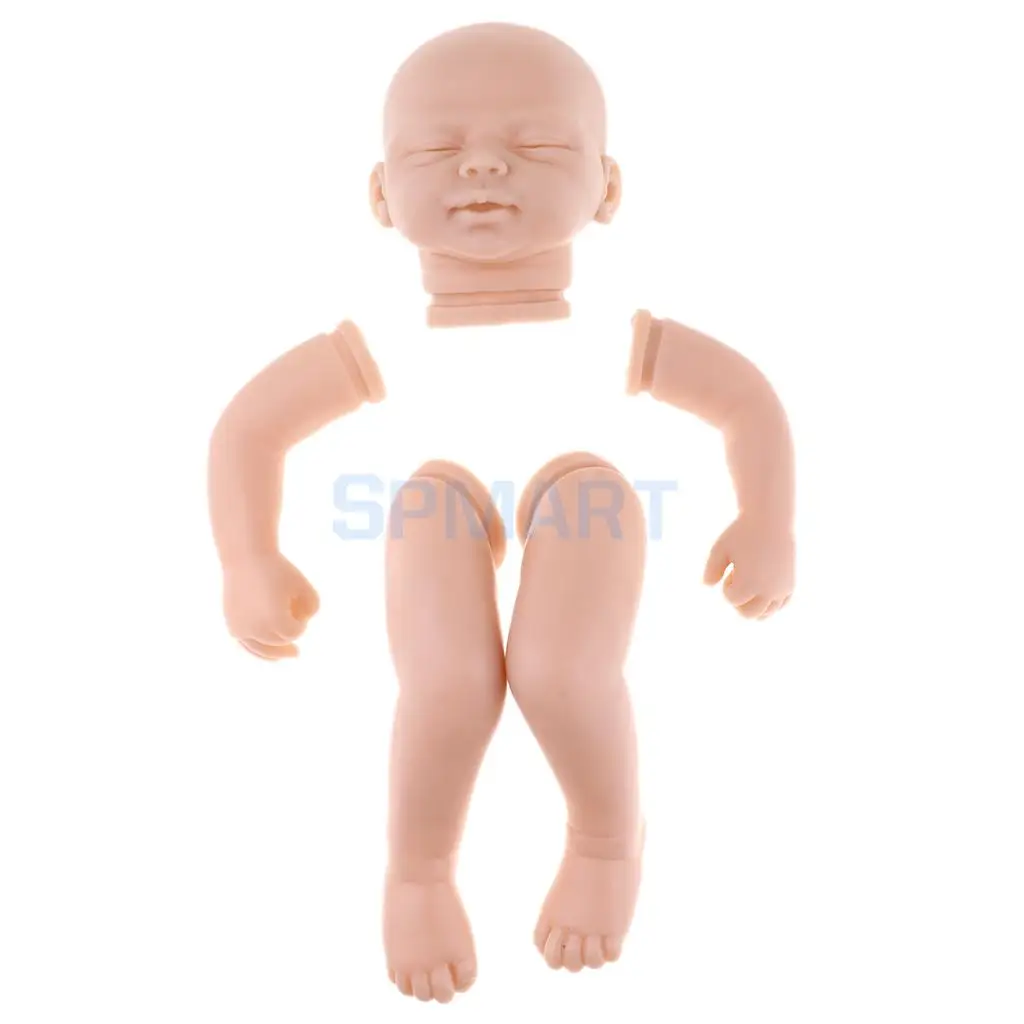 Handcrafted DIY 20inch Reborn Kits Silicone Head 3/4 Limb Molds Sleeping Baby Doll Unpainted Mold Making Accessory