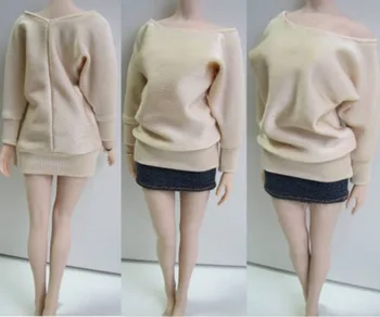 

1:6 Scale Female Long Sleeve Bat Shirt&Jeans Pant Clothes Set For 12" Female PH Doll Action Figure Body Accessories