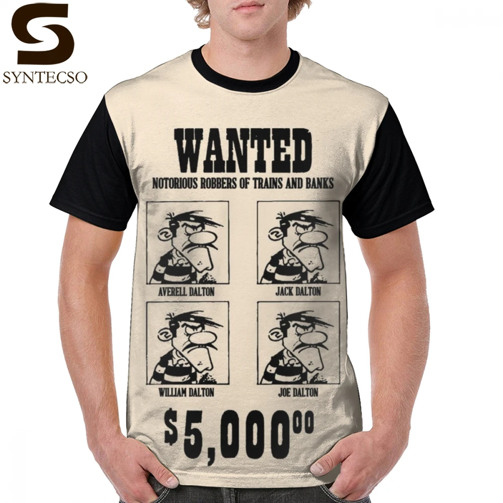 

Lucky Luke T Shirt The Daltons T-Shirt Plus size Awesome Graphic Tee Shirt Man Short Sleeve Graphic 100 Percent Cotton Tshirt