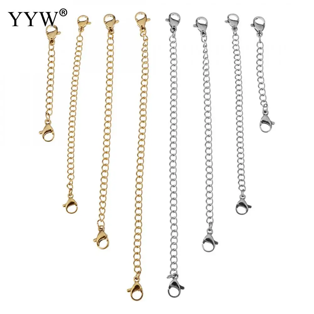 

2017 New 8pcs/Set Rose Gold Silver Stainless steel Chain With Lobster Clasp For DIY Jewelry Necklace Bracelet For Men Women Gift